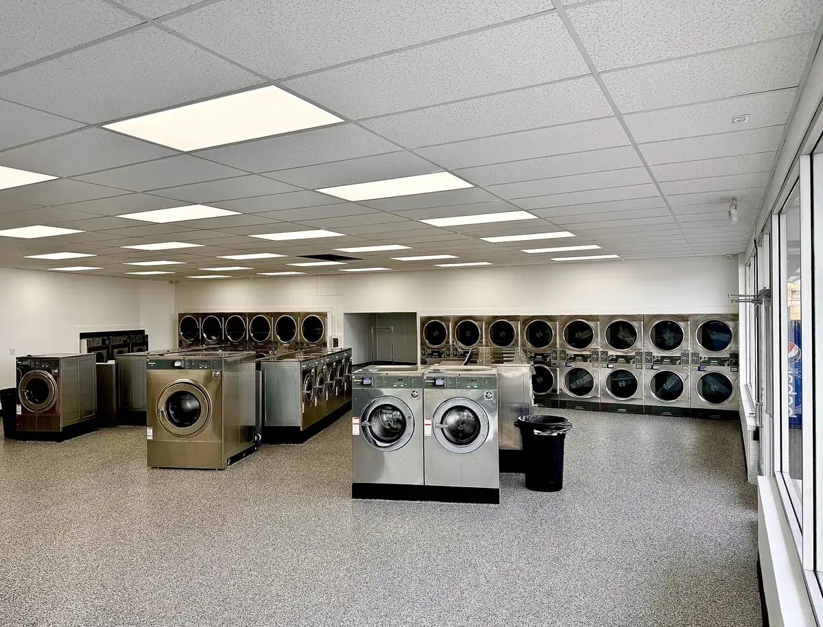 Coin-operated washers and dryers at Super Laundry Allison Street